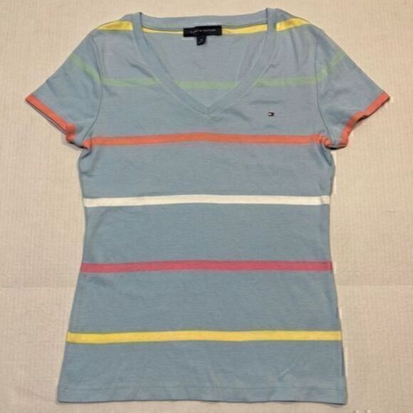 Tommy Hilfiger women’s short sleeve, V-neck cotton T-shirt. Size M. - Picture 1 of 6
